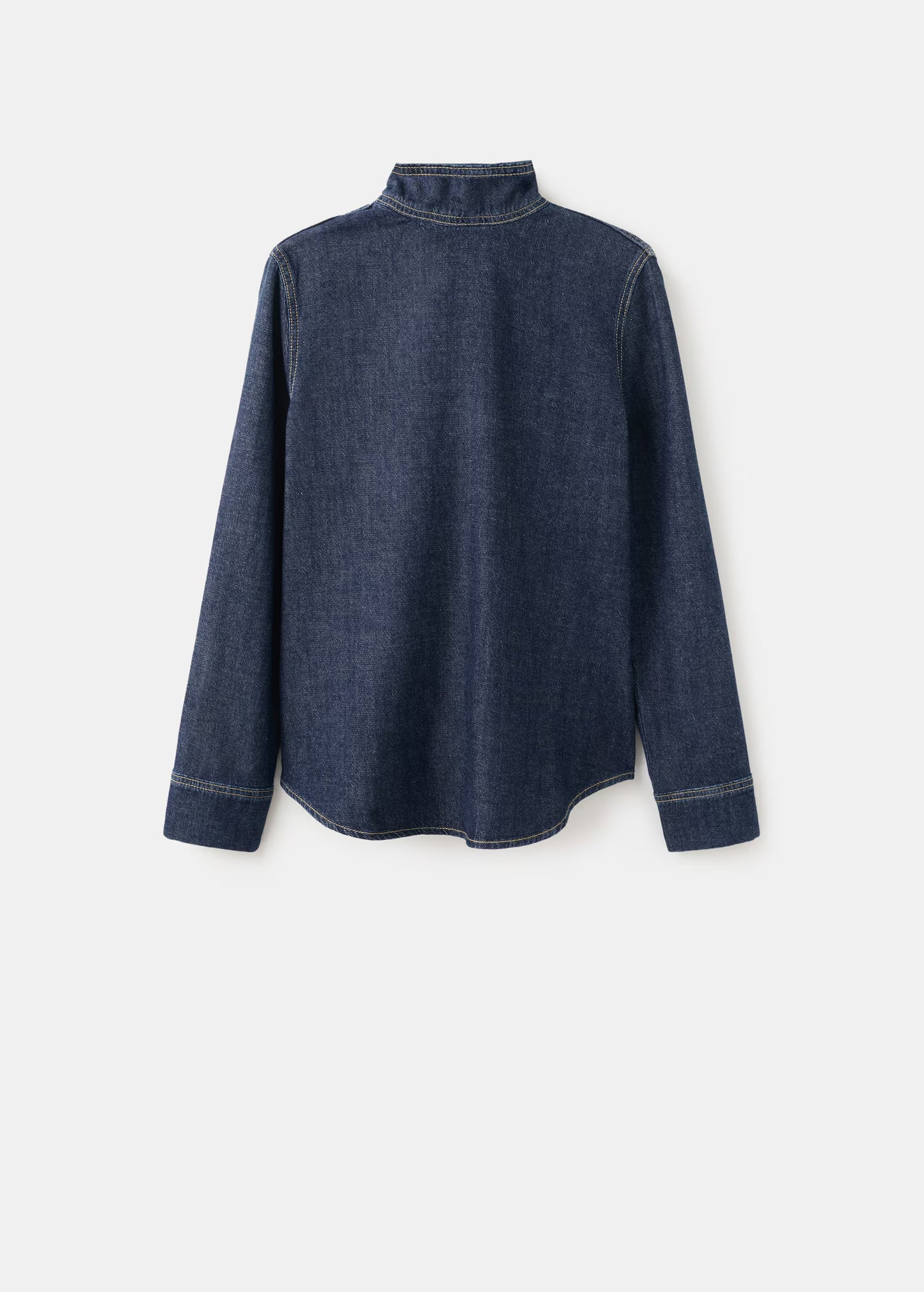 Denim shirt with tie fastening