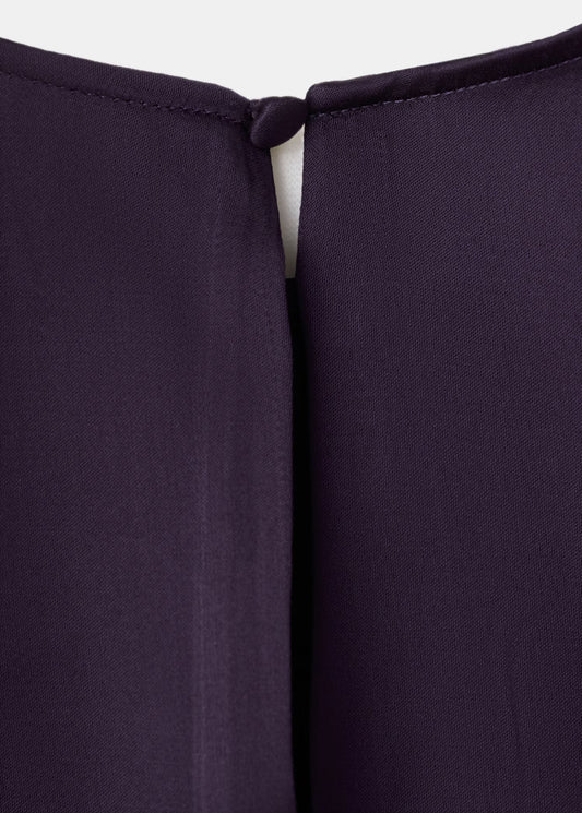 Asymmetric satin lace top