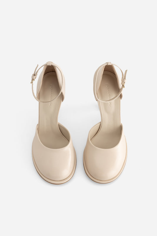 AMANDA tofu-colored leather shoes