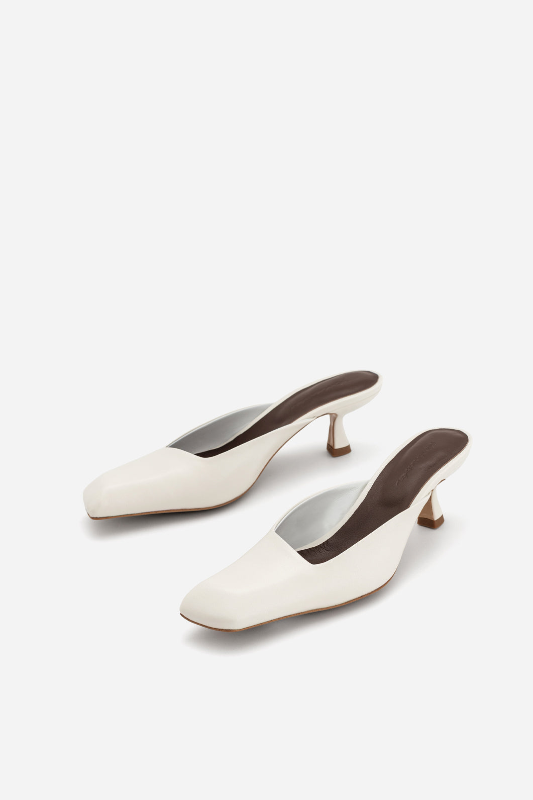 GEORGIA milk leather mules /5 cm/"