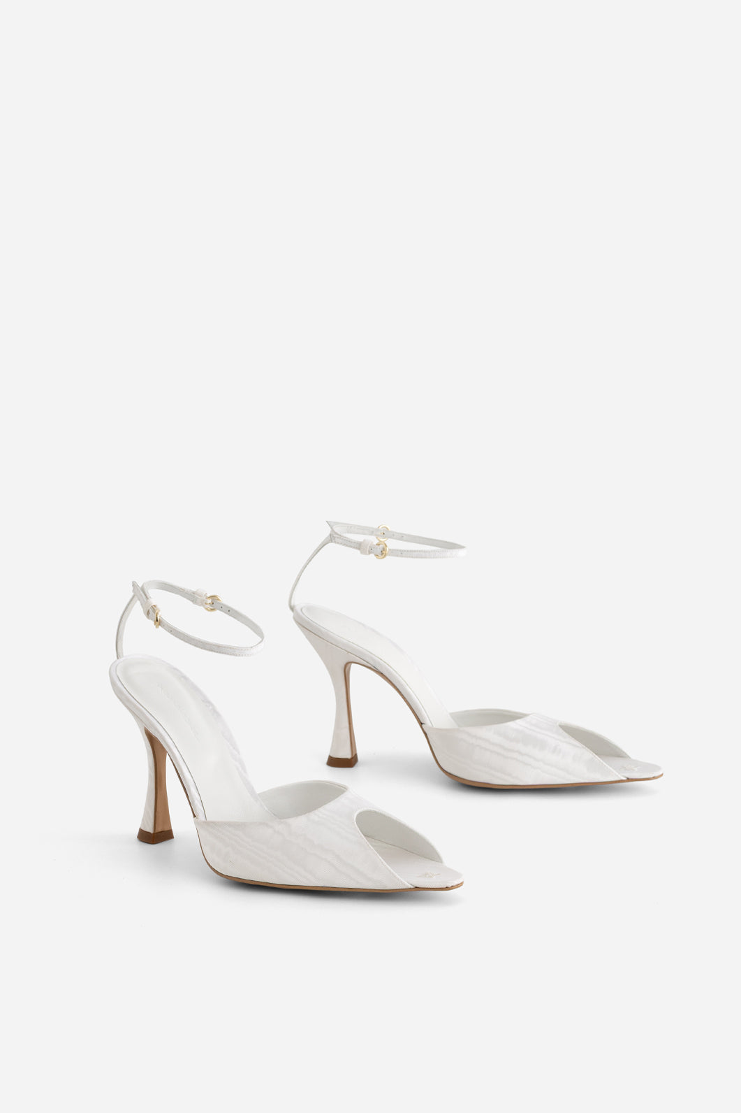 OLIVIA white satin sandals