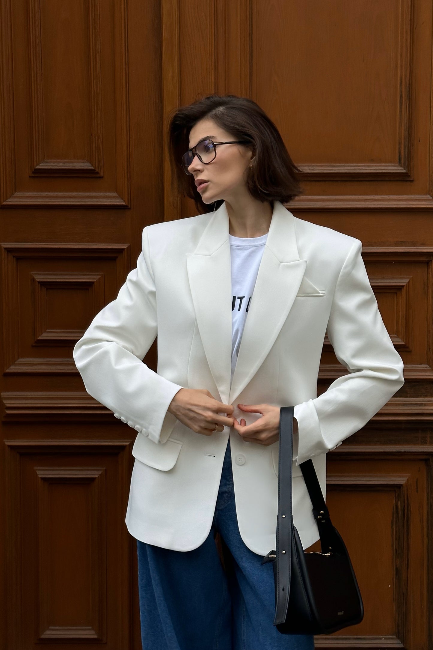 Single-breasted, fitted cotton jacket