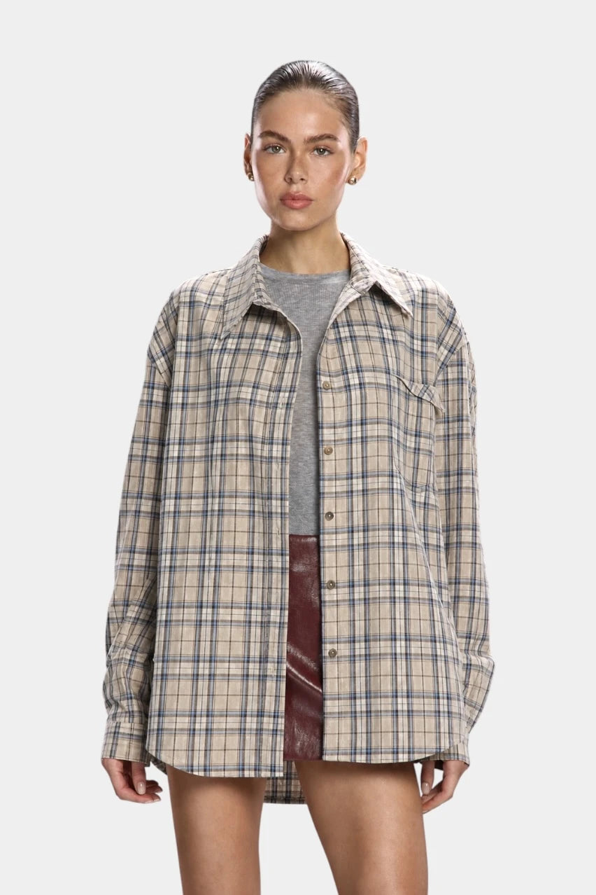 Beige and blue plaid shirt Freddy 2.0