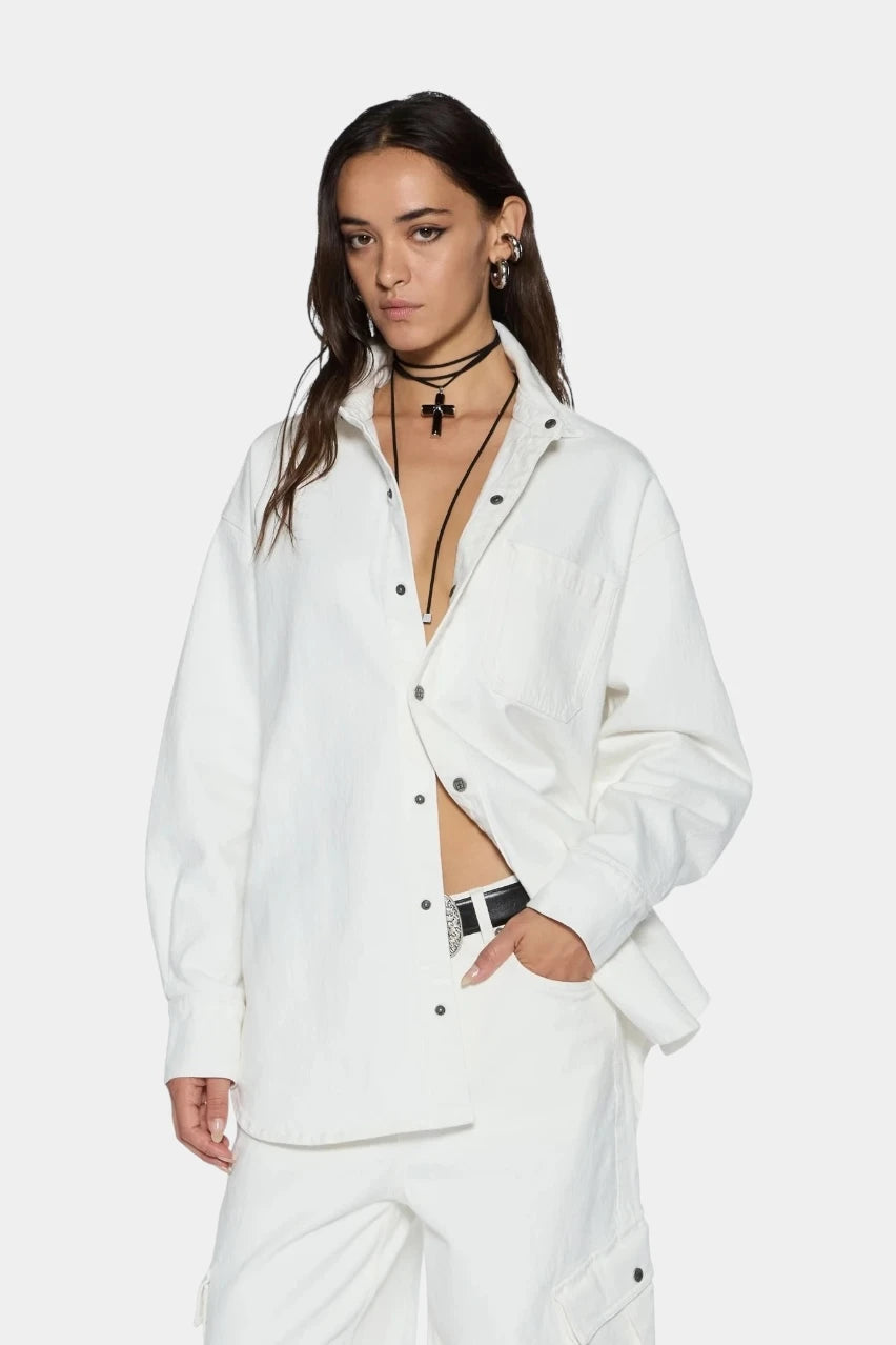 Oversized Ls Shirt Ecru