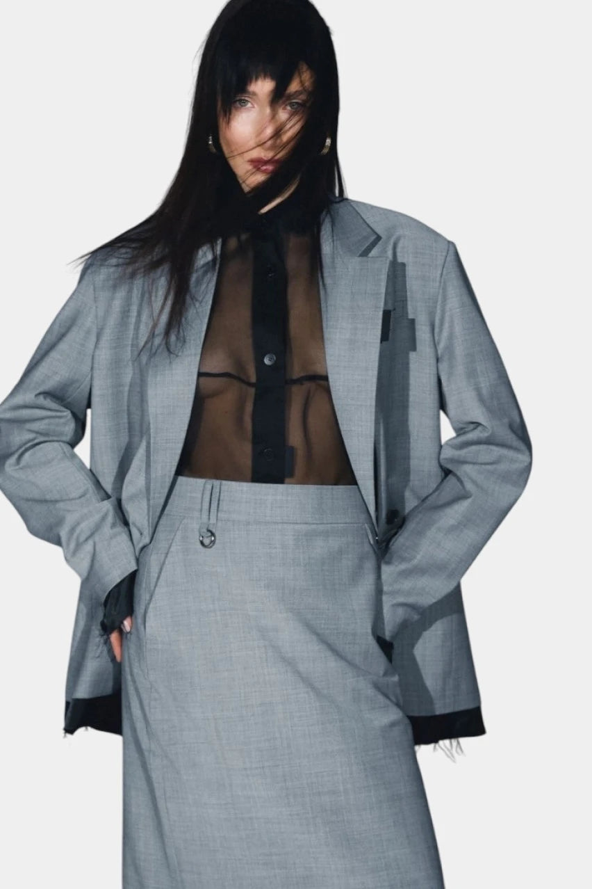 Black silk shirt