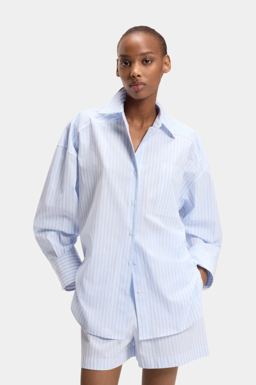 Eustyna light blue striped shirt