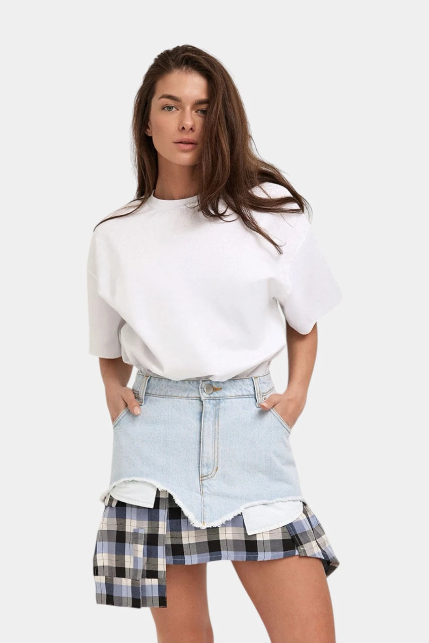 Rio light blue denim skort