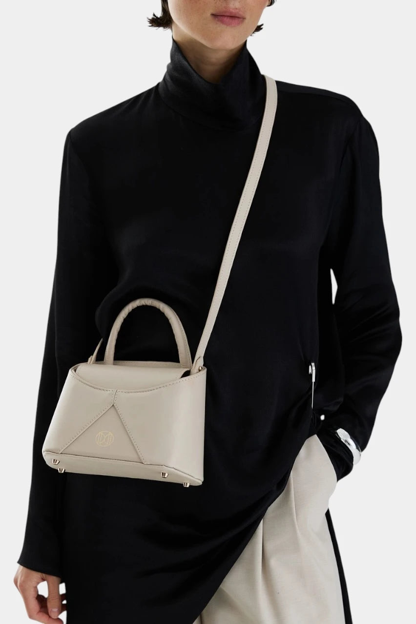 Cream leather Facet bag