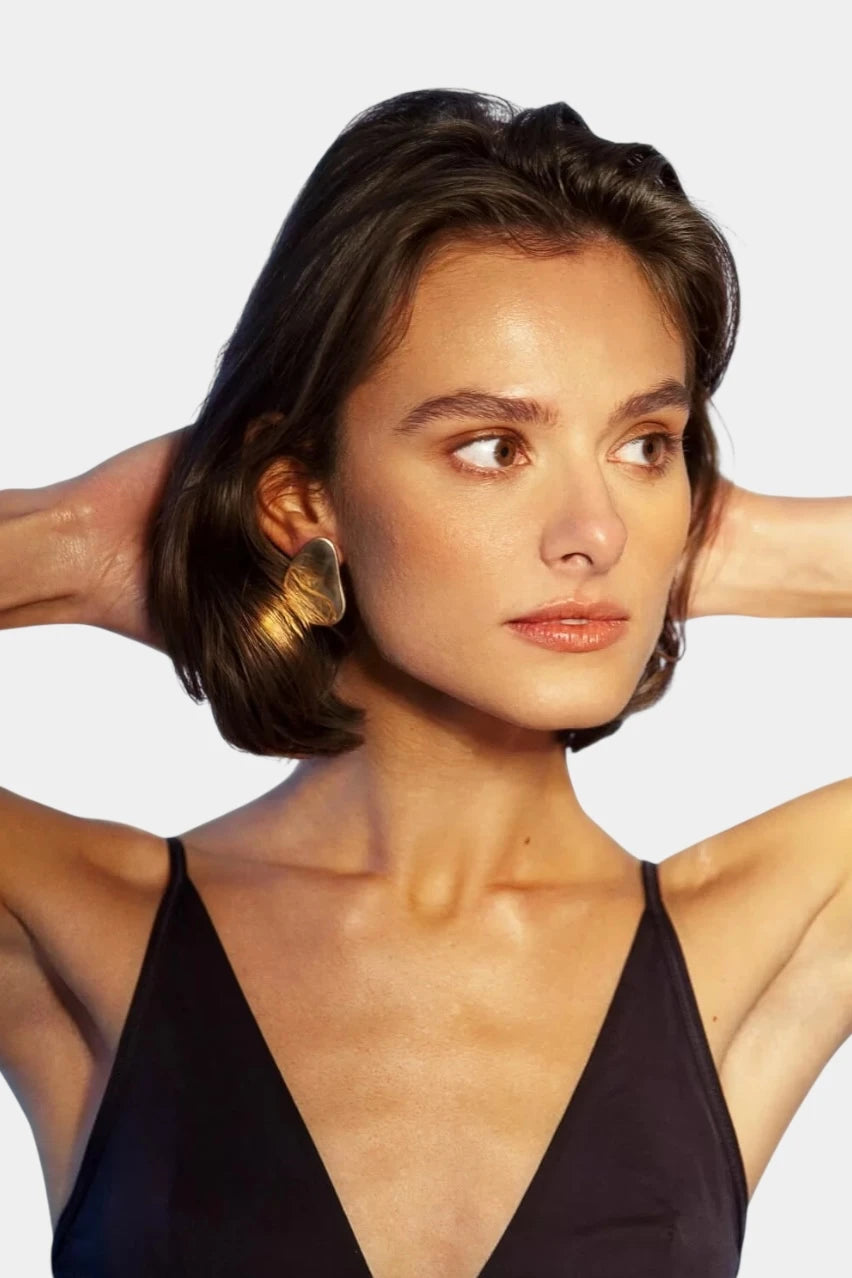 Amorphous silver earrings