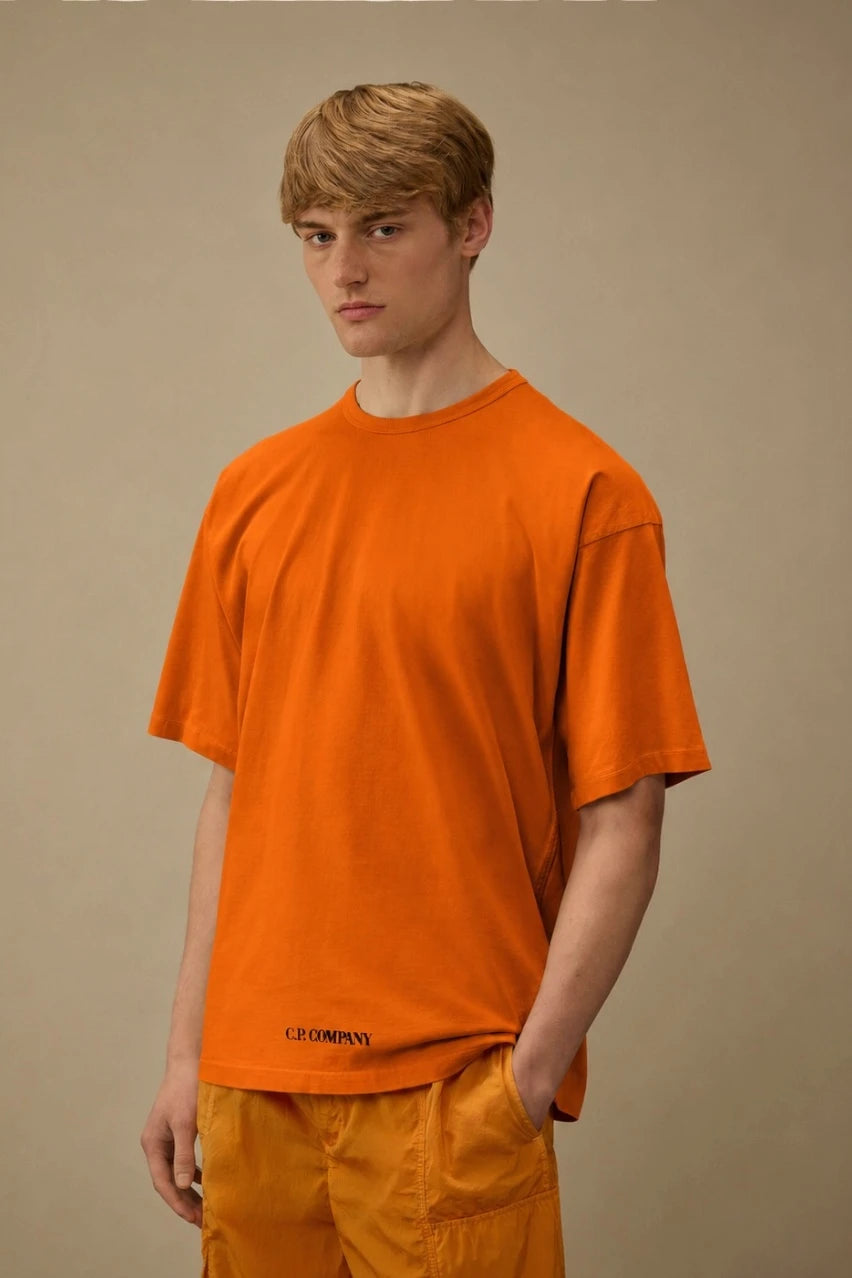 Orange cotton jersey T-shirt 1020