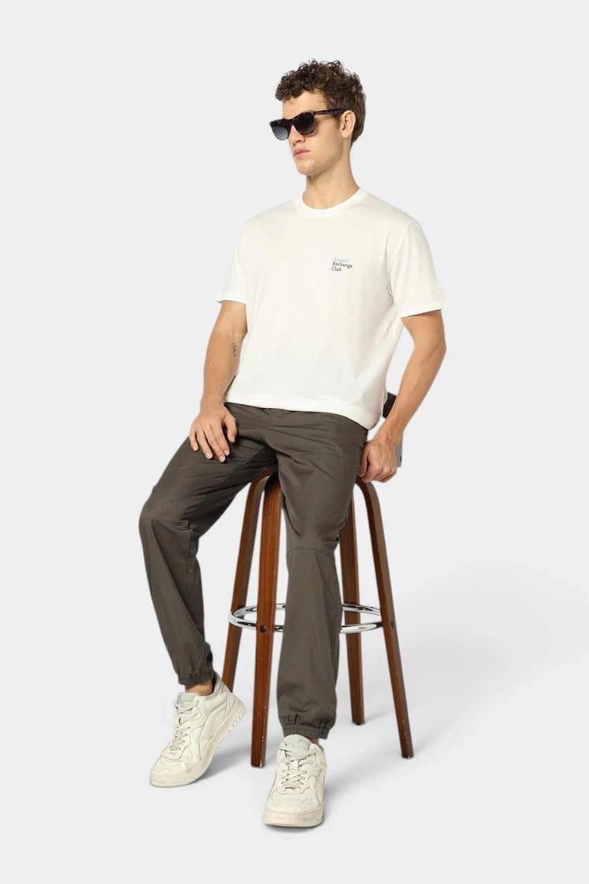 Khaki cotton trousers