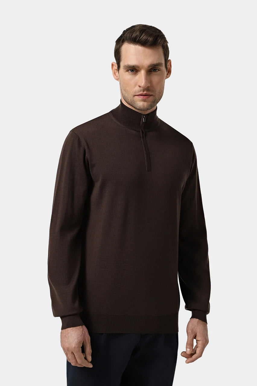 Dark brown wool turtleneck jumper