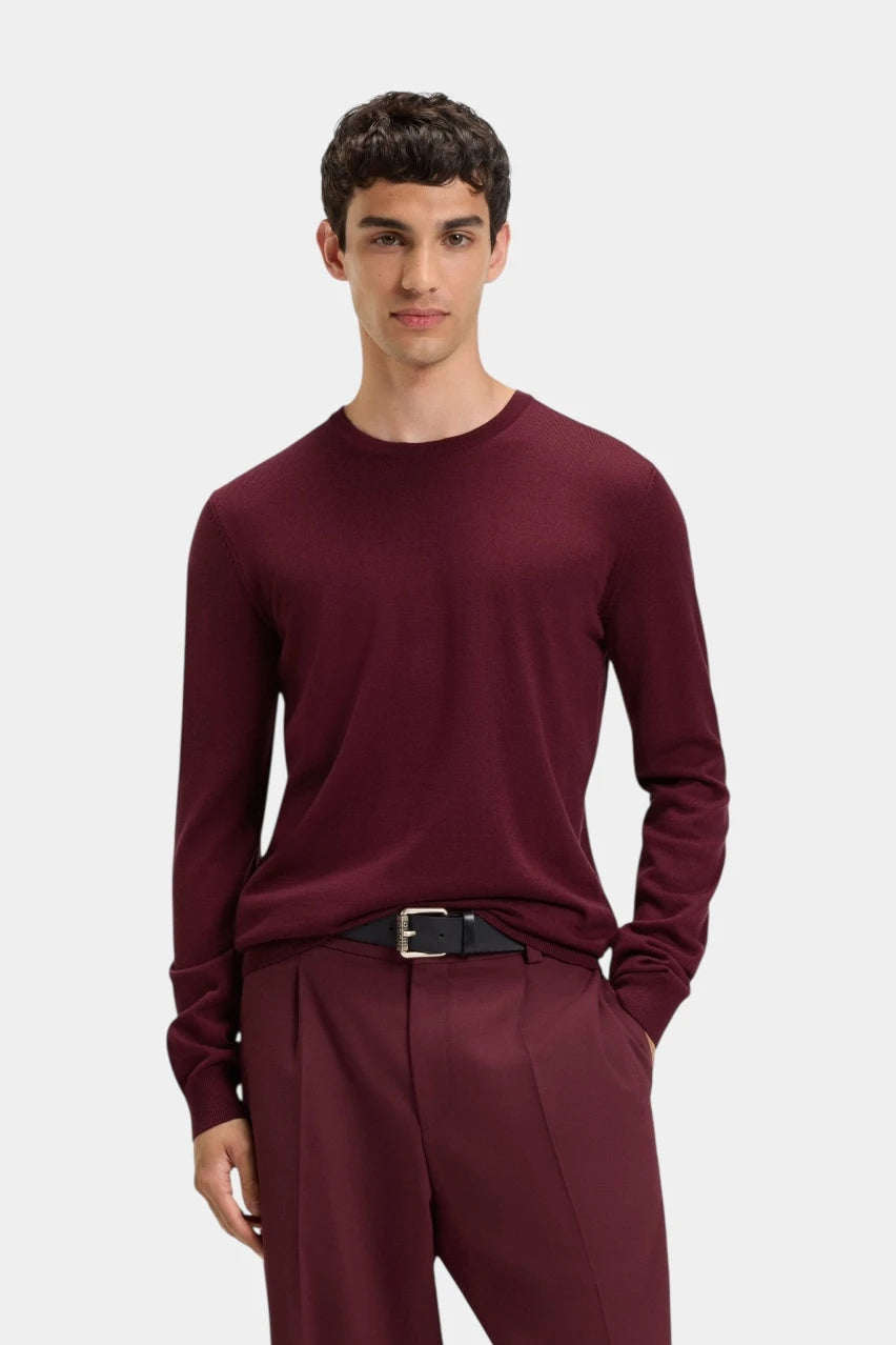 San Cedric-M1 burgundy wool sweater