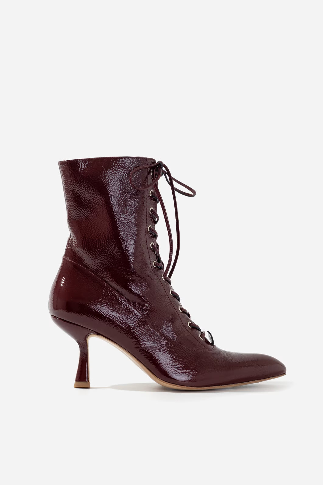 ROSIE burgundy leather ankle boots