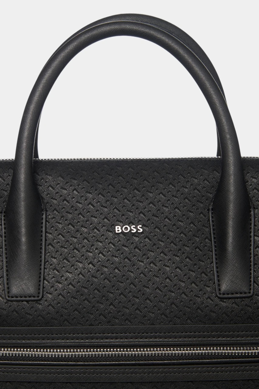 Black leather briefcase