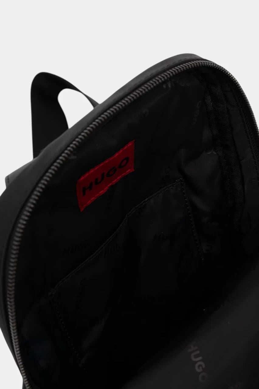 Black eco-leather backpack-bag