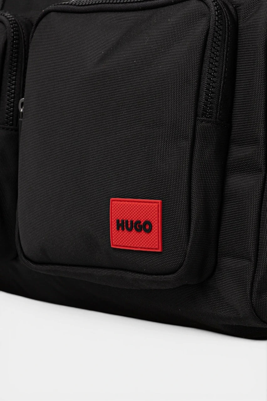 Black textile sports bag