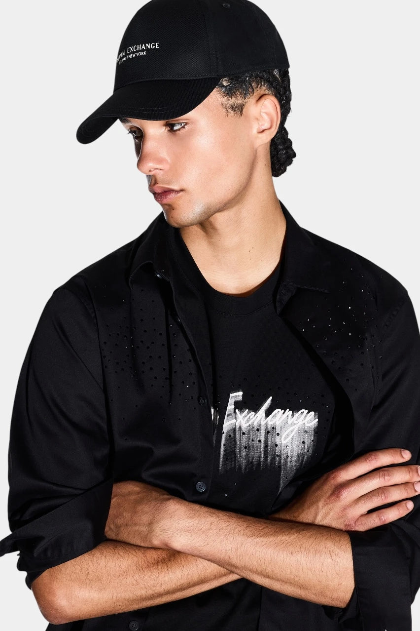Black cotton twill cap