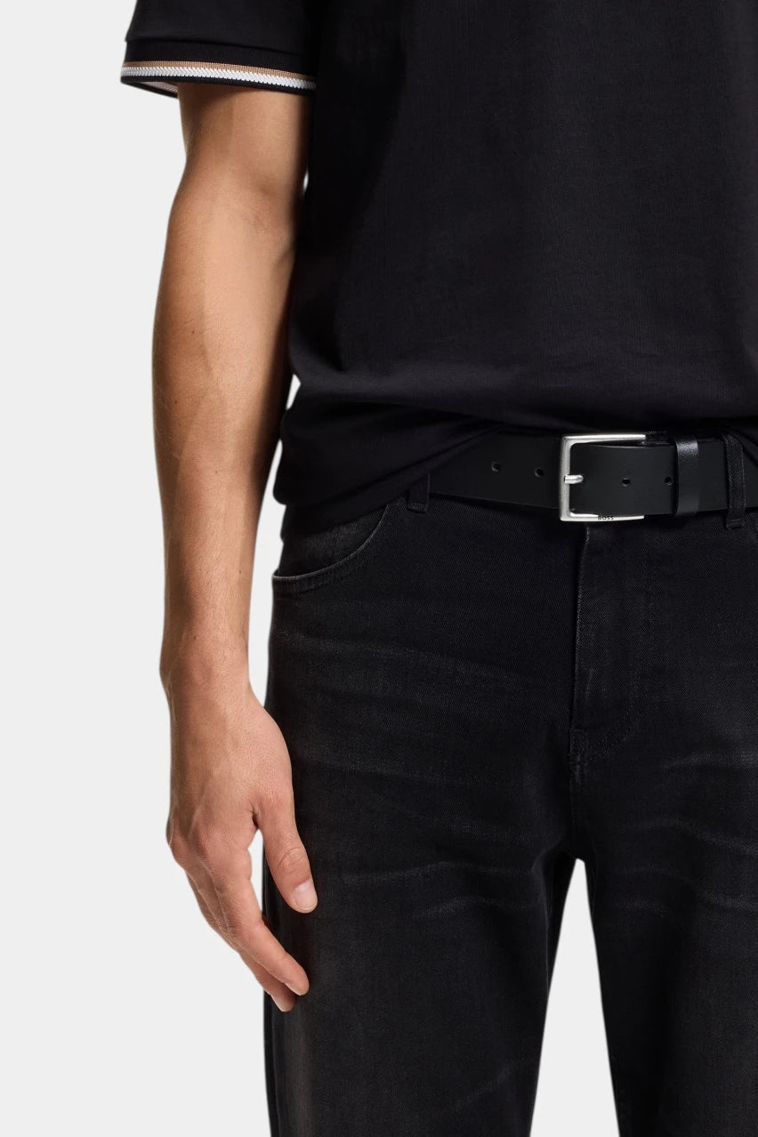 Black leather belt