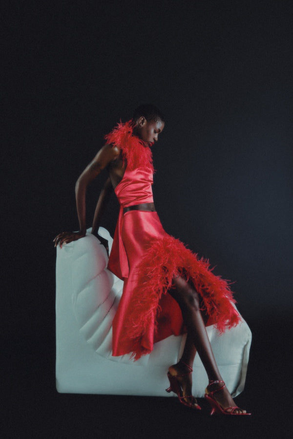 LAETITIA FEATHER SKIRT