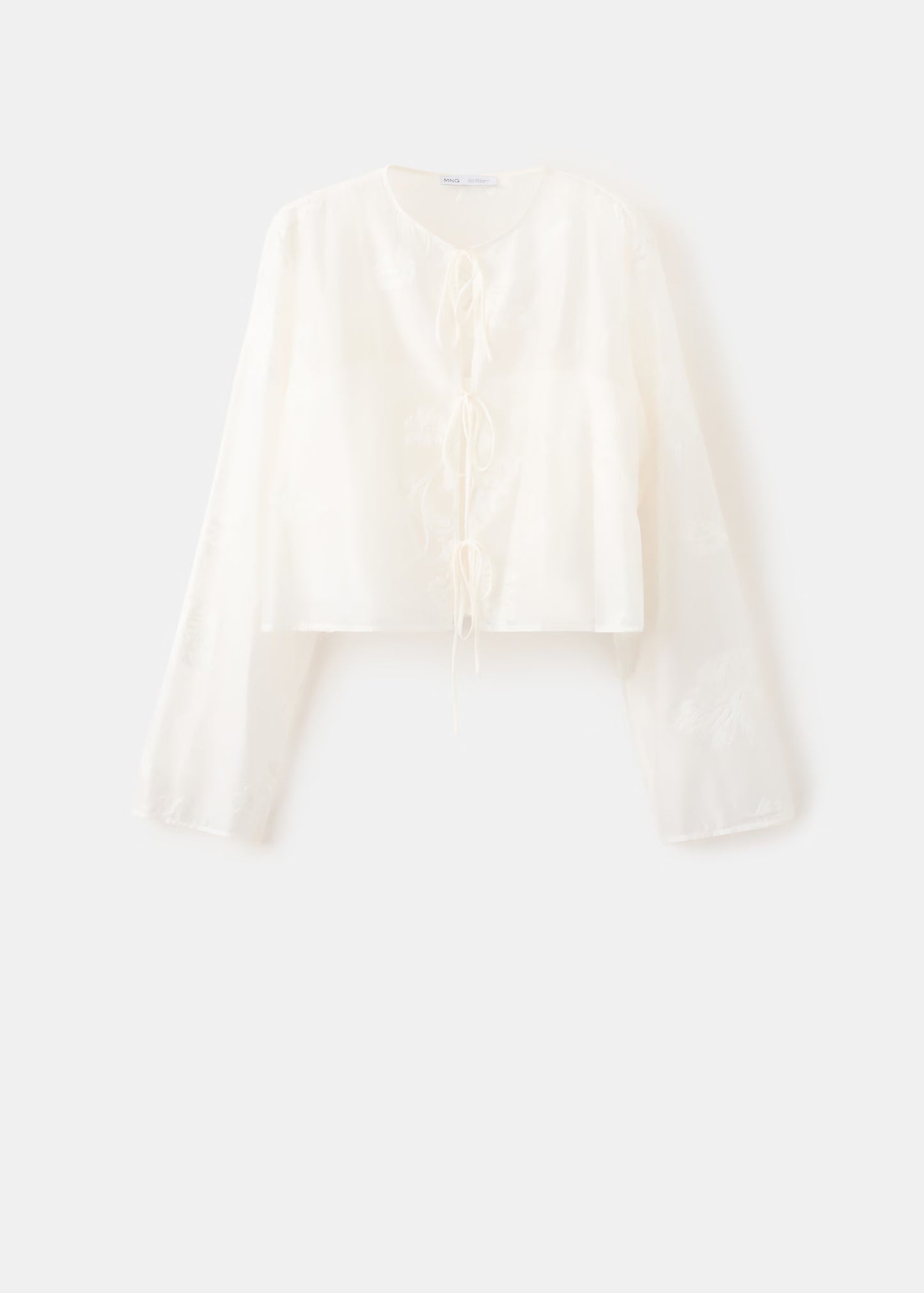 Lyocell blouse with floral embroidery