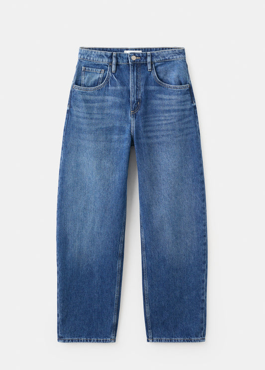 High-waisted barrel jeans