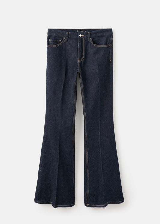 Violet flared high-rise jeans