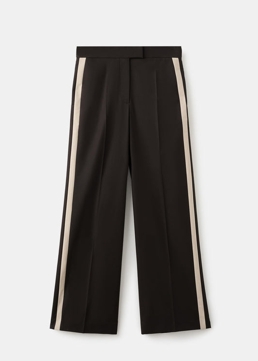 Wide leg trousers with contrast stripe