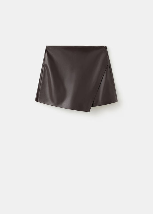 Faux-leather culottes