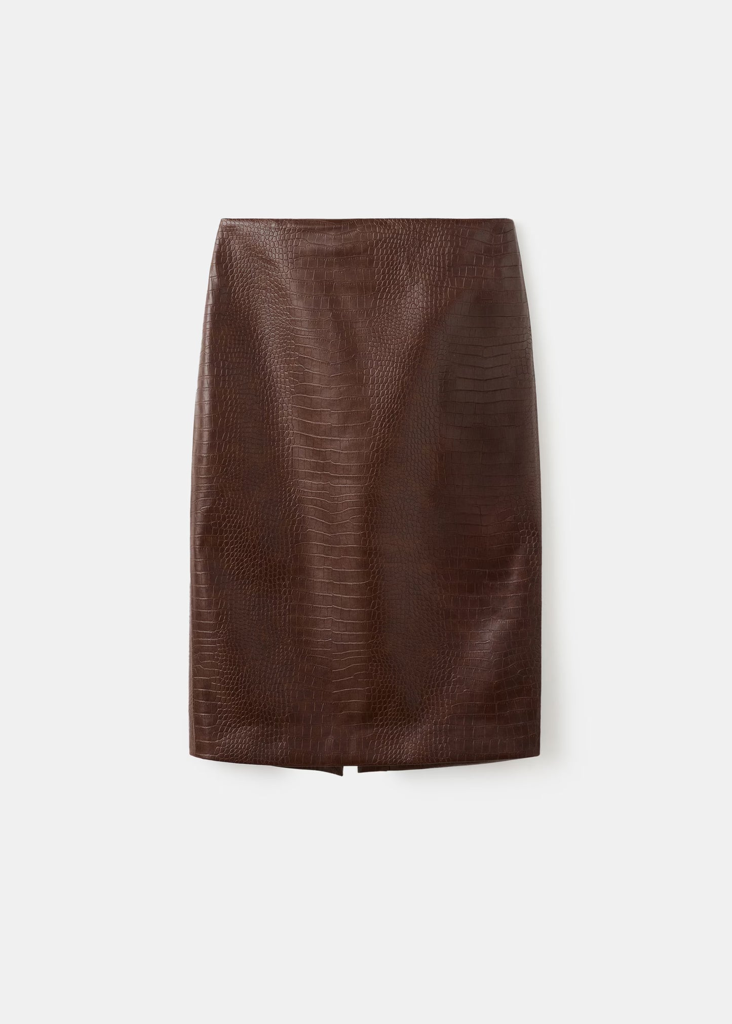 Croc-effect midi-skirt
