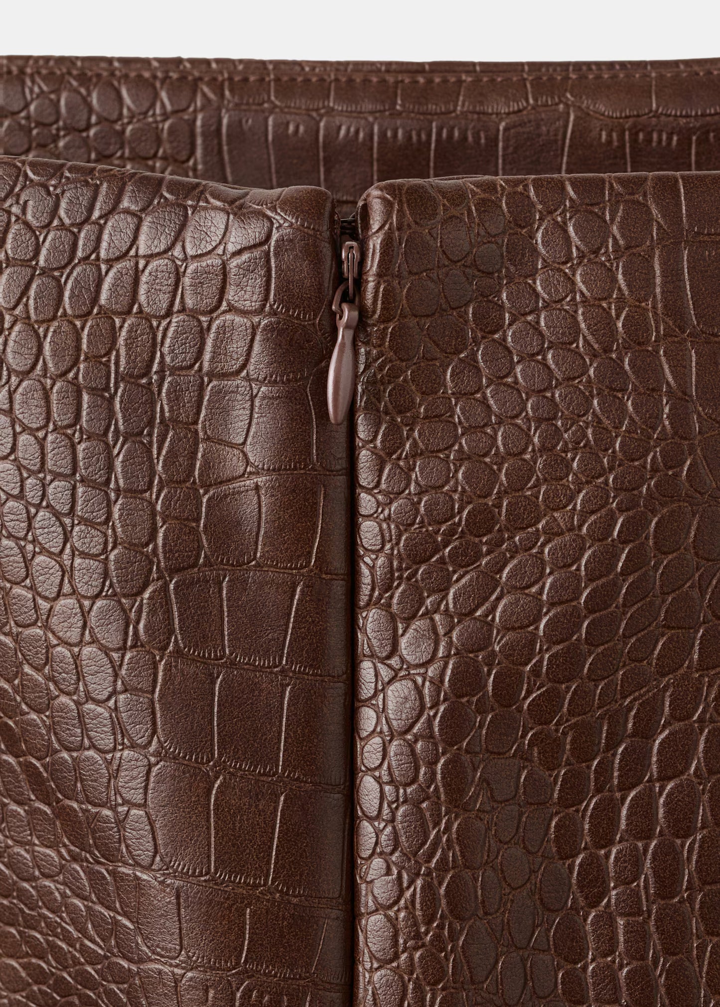 Croc-effect midi-skirt