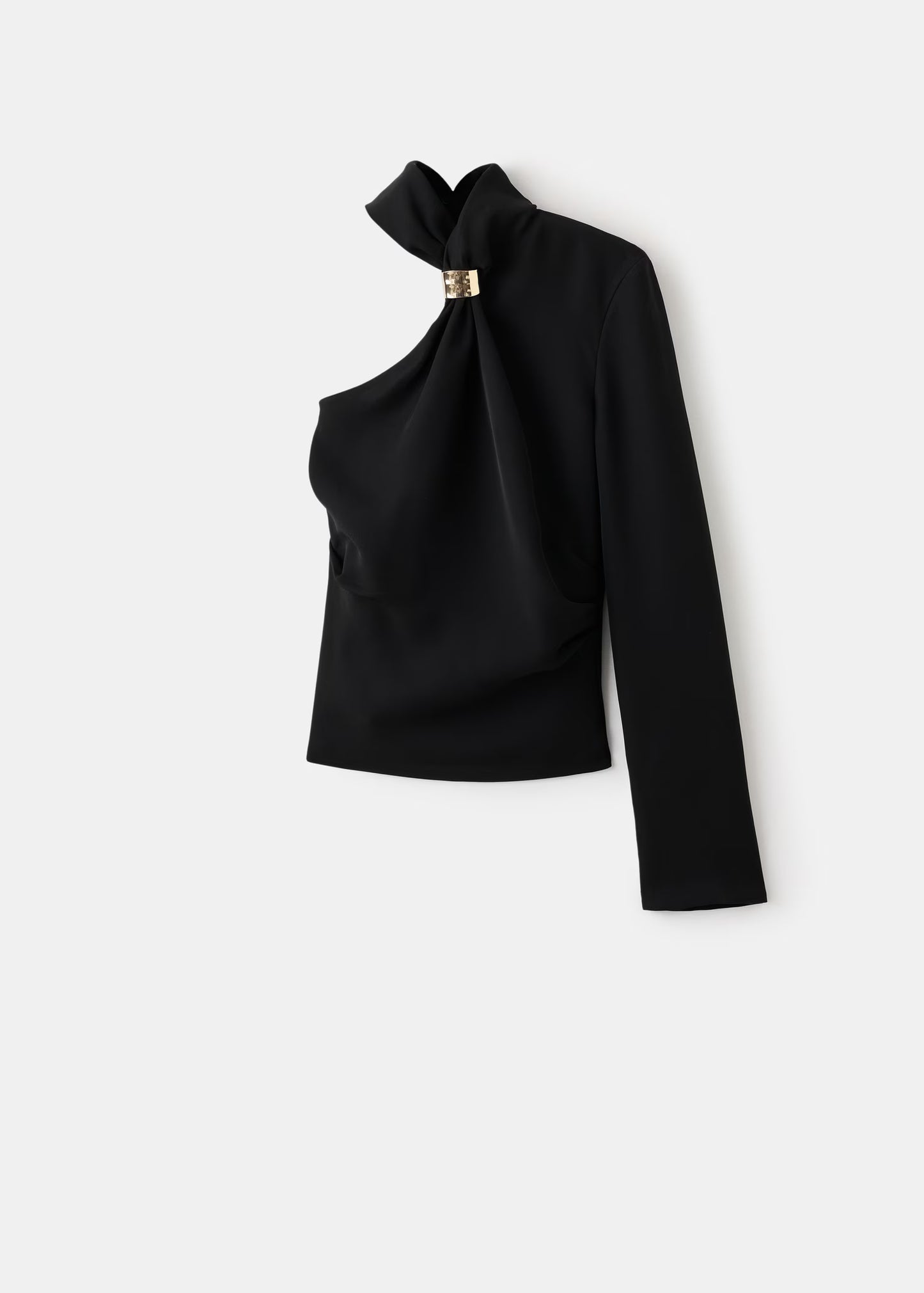 Asymmetrical blouse with metallic detail