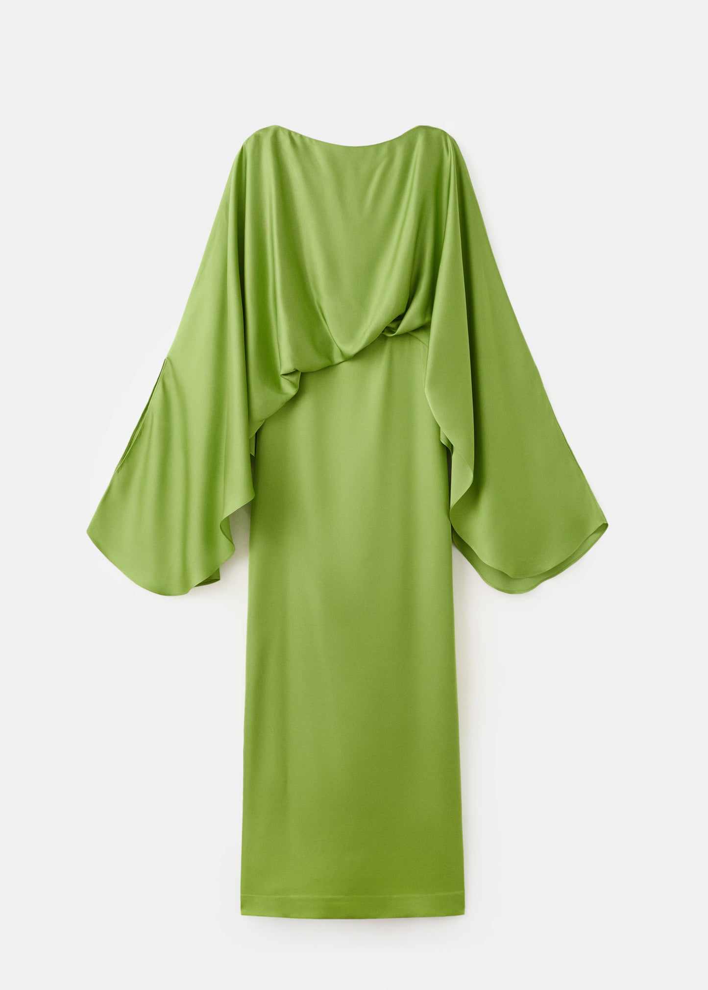 Puffed sleeves satin dress