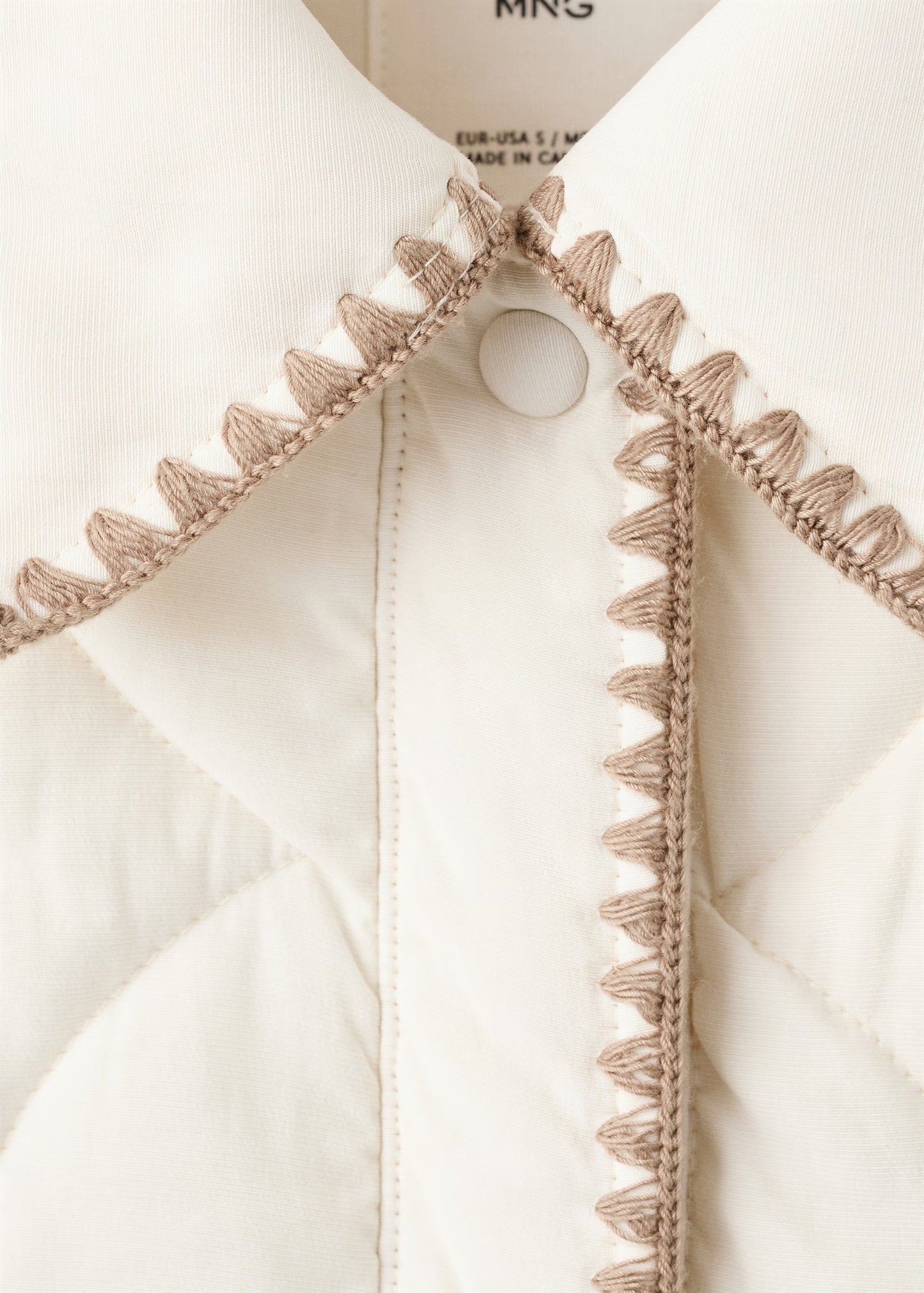 Contrast piping quilted jacket