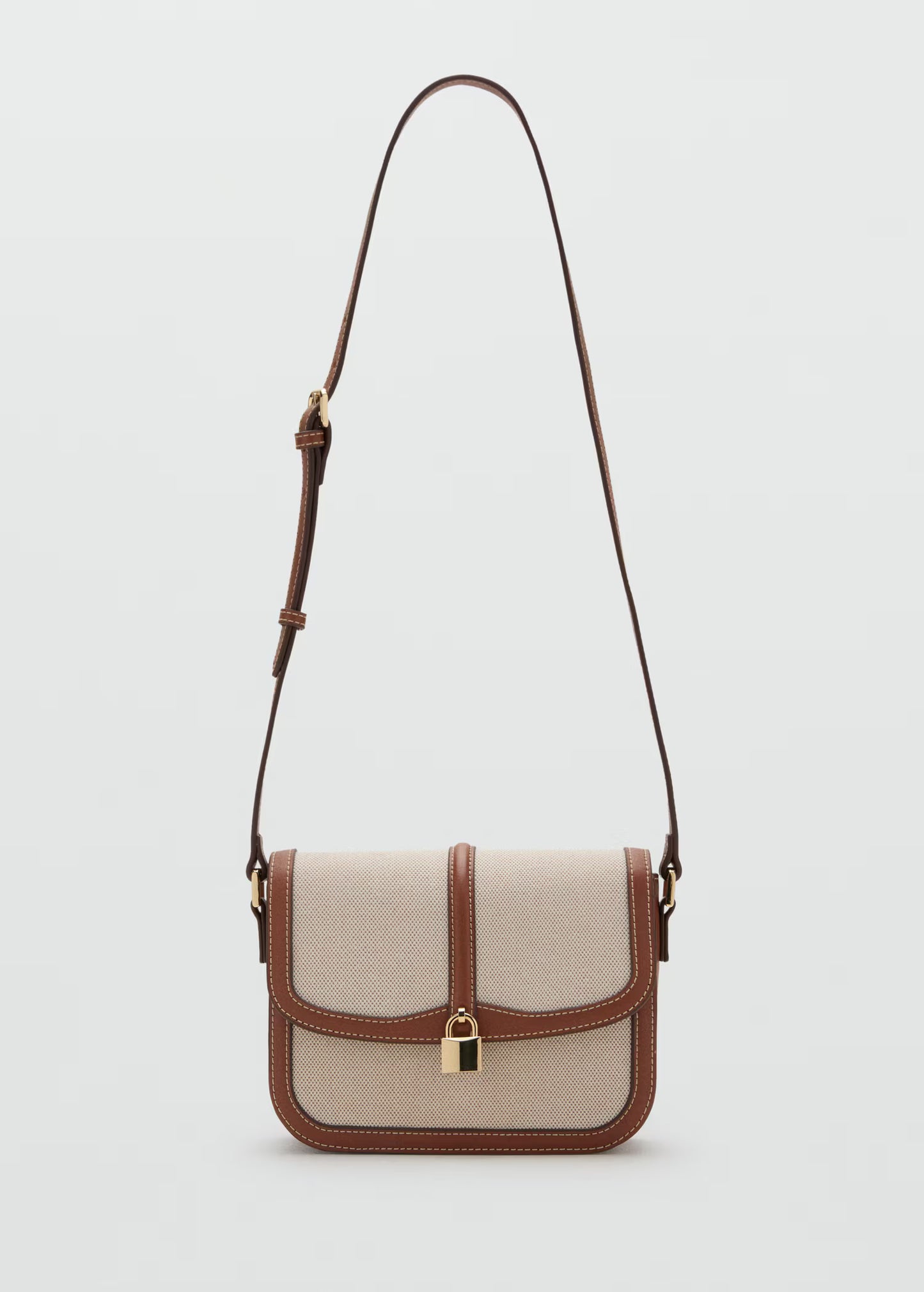 Contrasting canvas shoulder bag