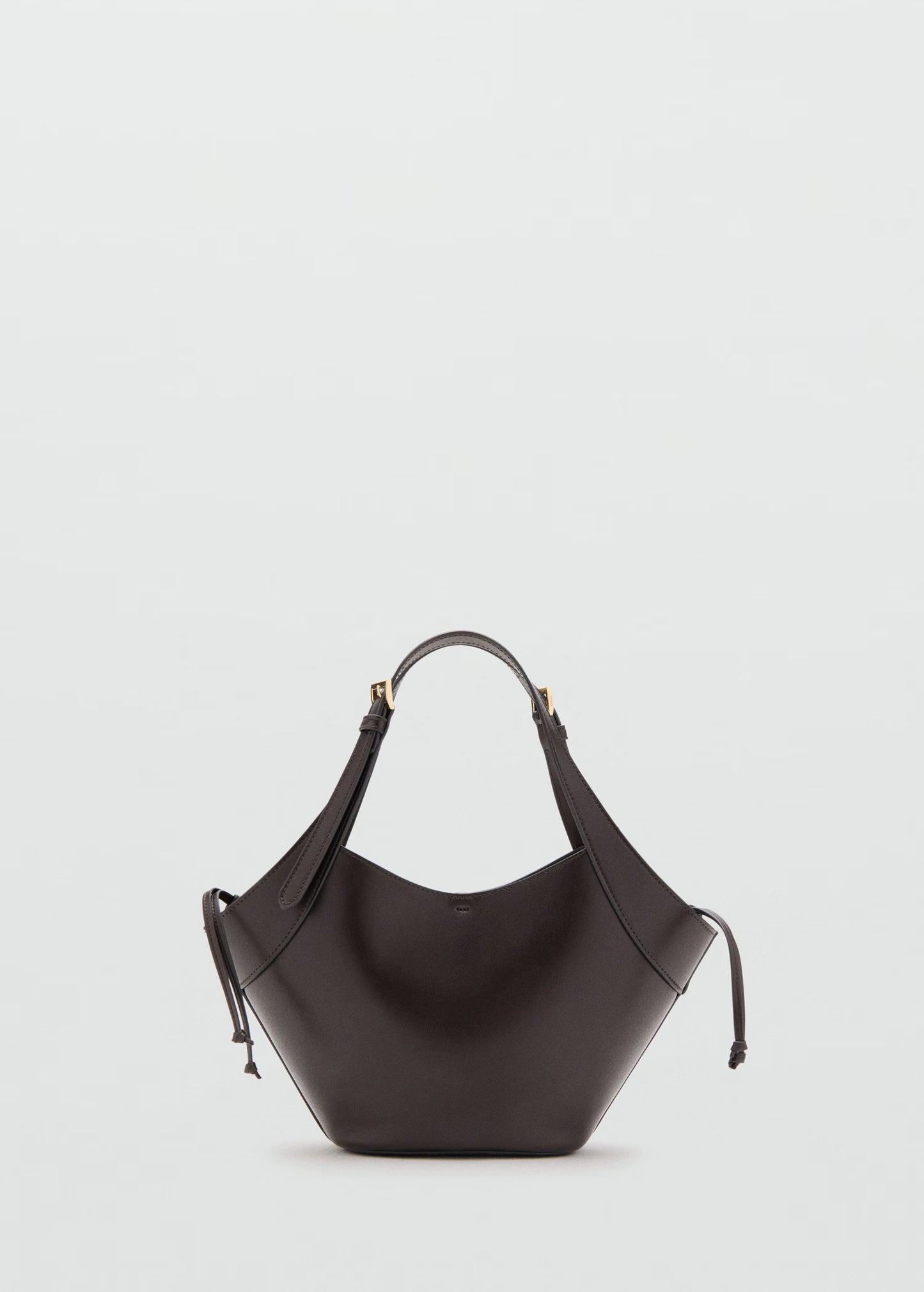 Double handle handbag with buckles