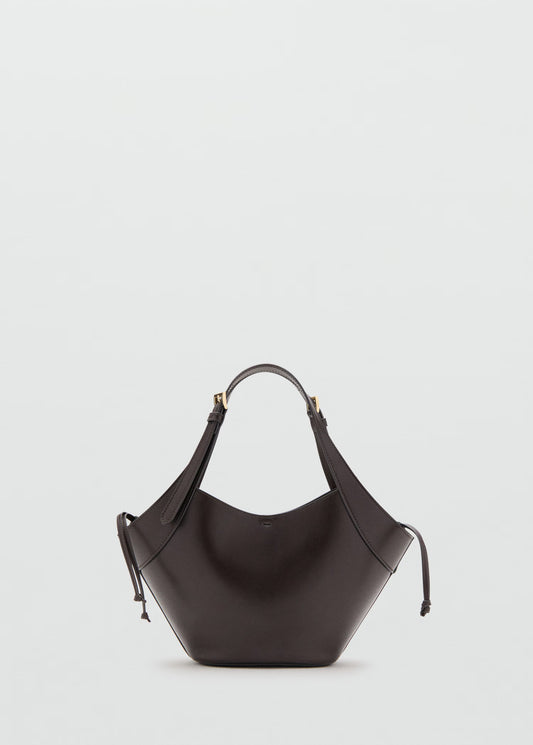 Double handle handbag with buckles