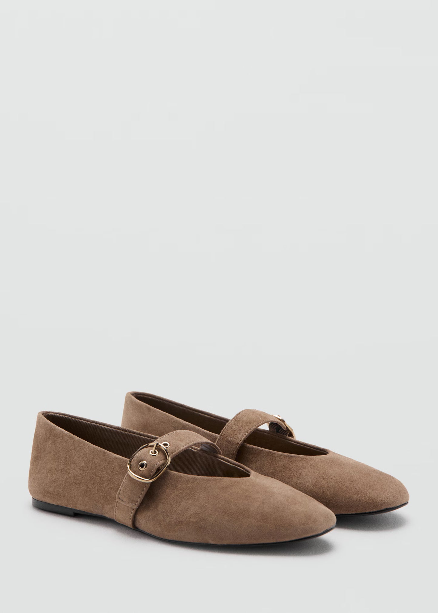 Suede leather ballet flats