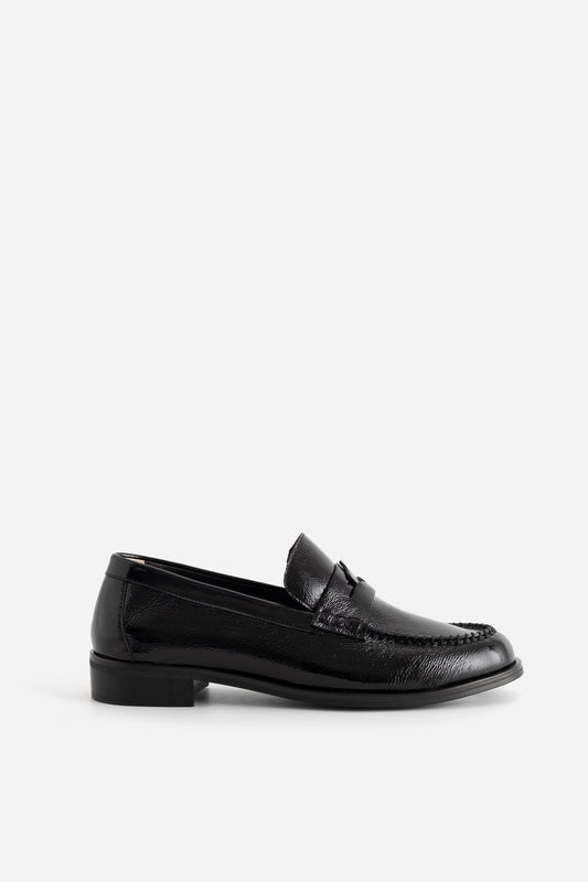DUCKY black glitter loafers