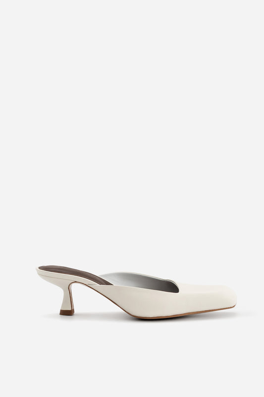 GEORGIA milk leather mules /5 cm/"