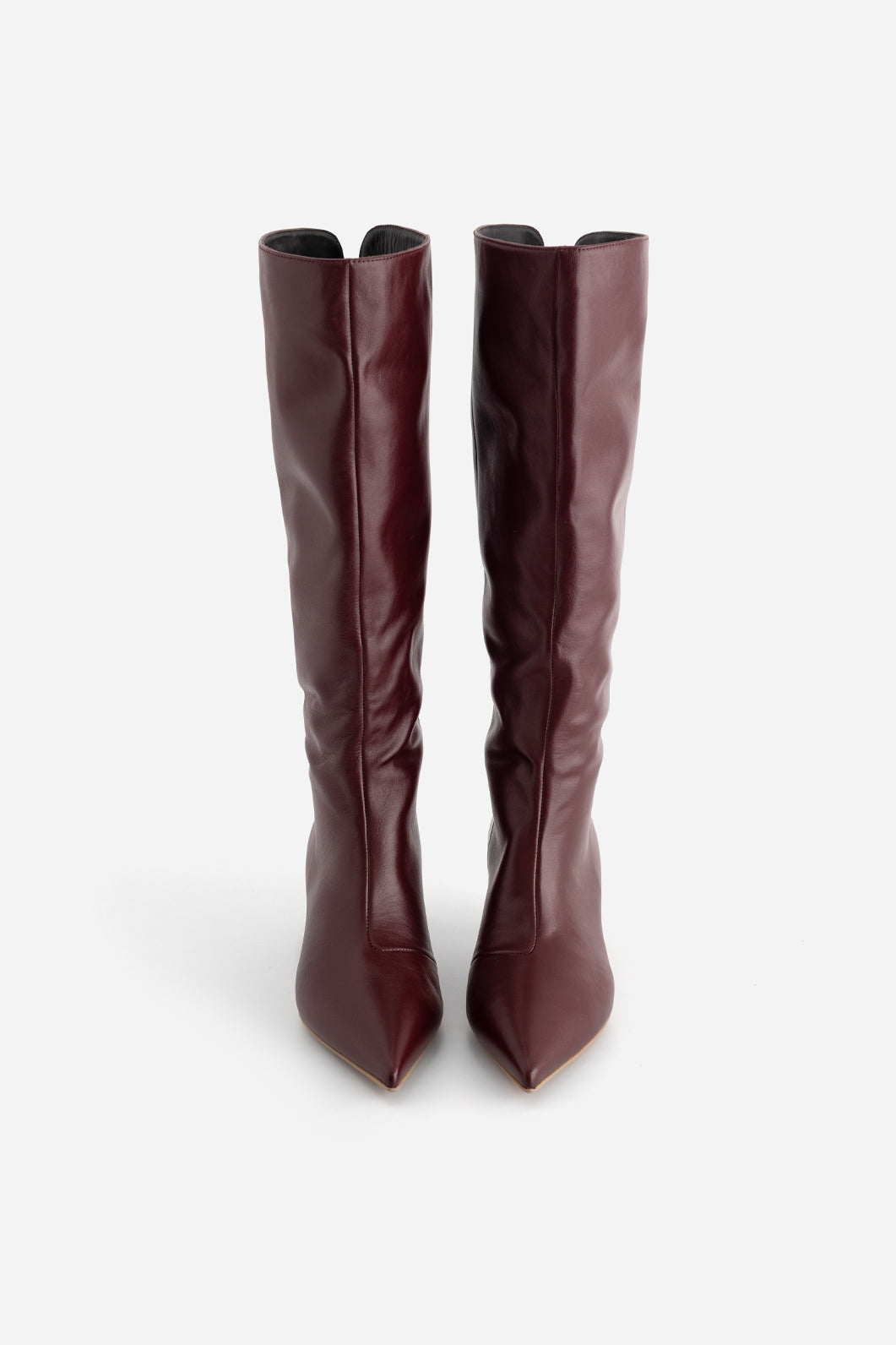 CONNIE burgundy leather boots