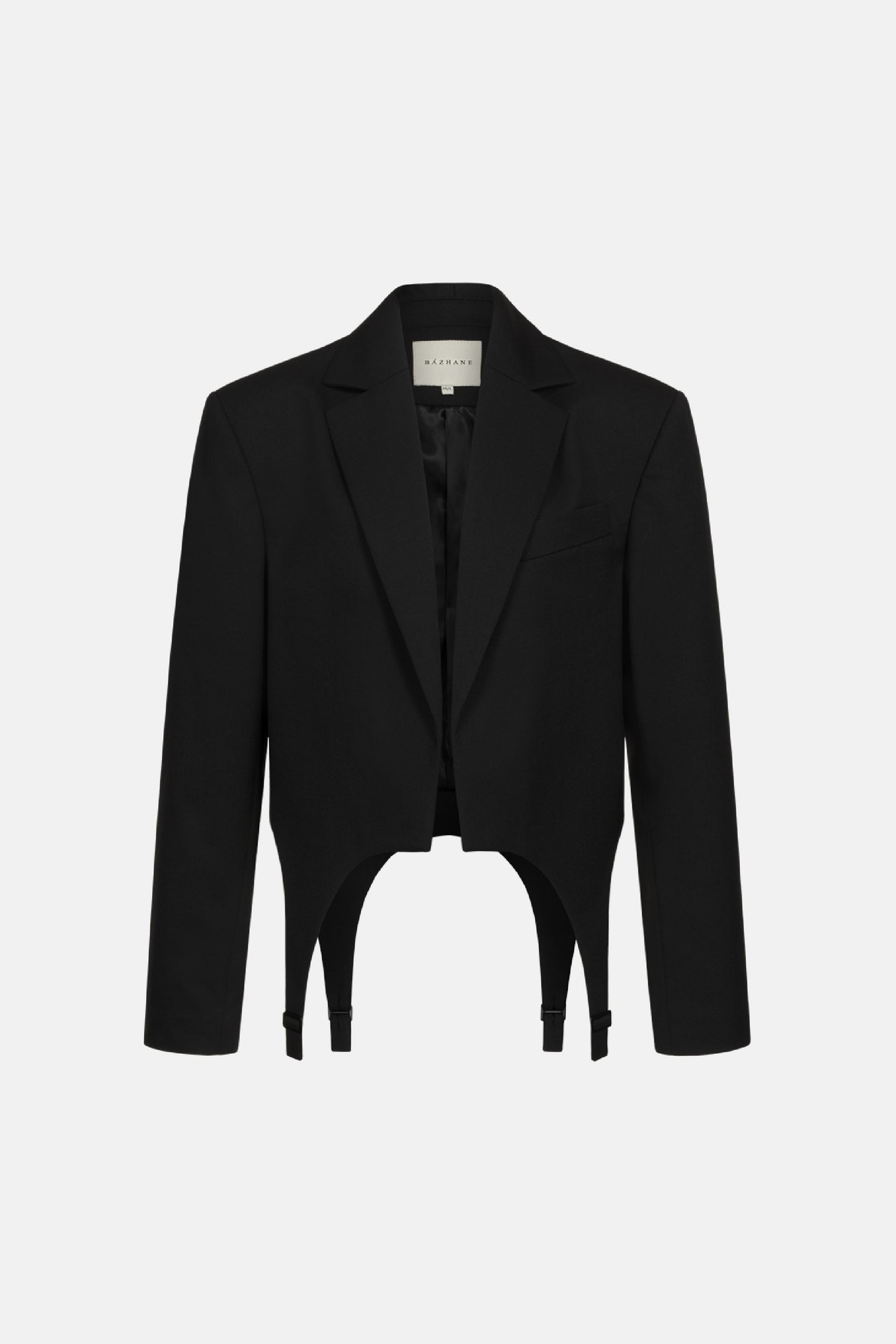 Cropped cotton jacket with garters