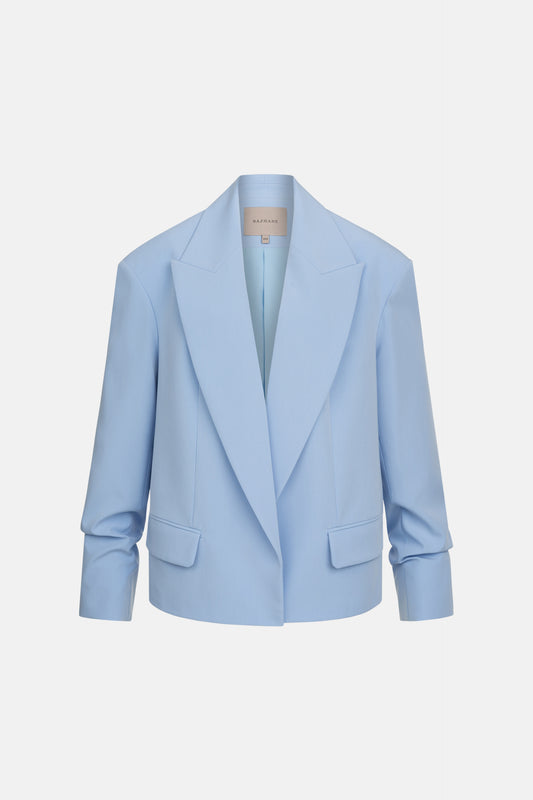 Cotton jacket with gathered sleeves