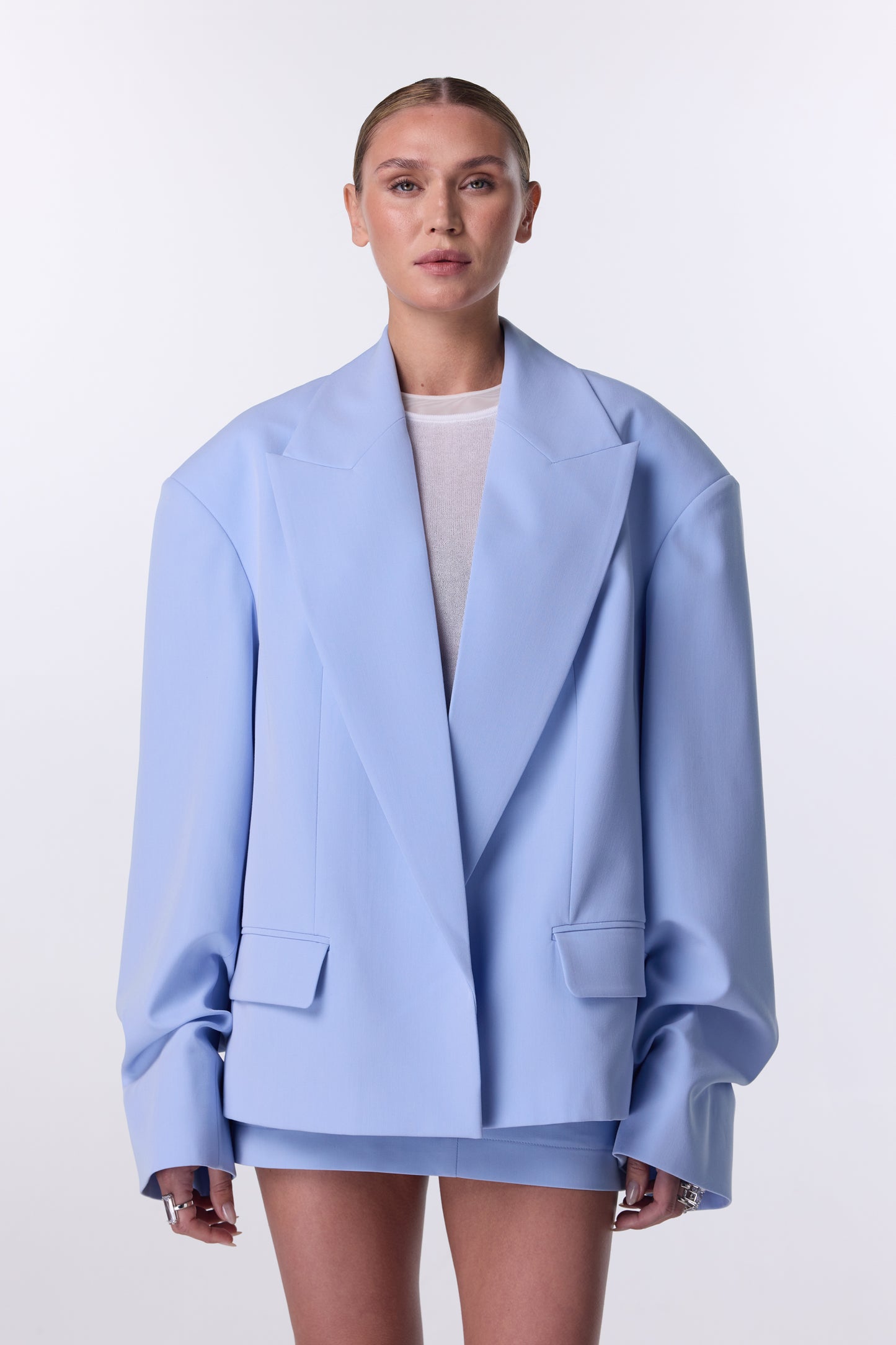 Cotton jacket with gathered sleeves