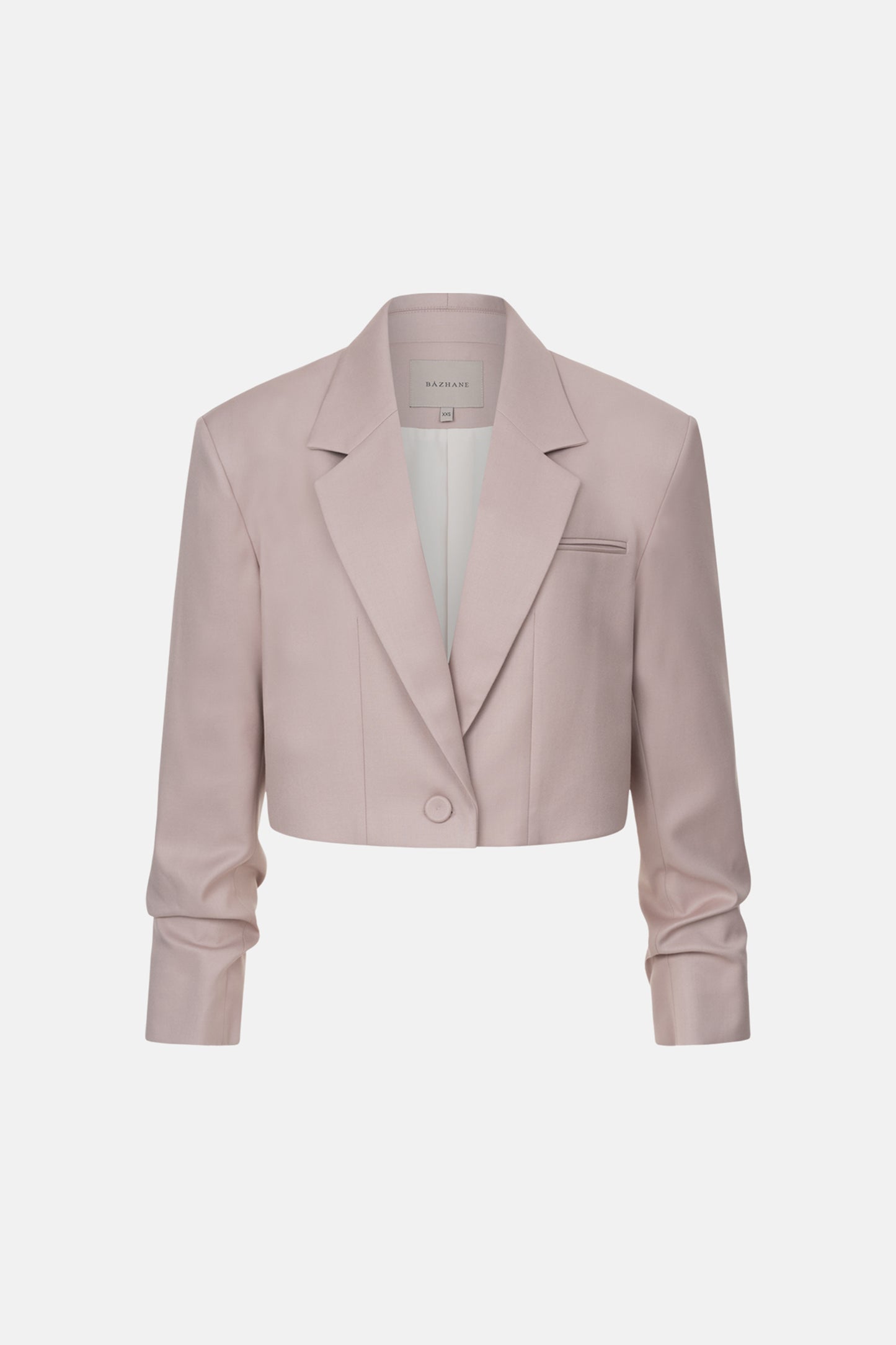 Cropped cotton jacket with gathered  sleeves