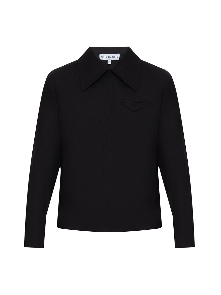 Black shirt with envelope pocket