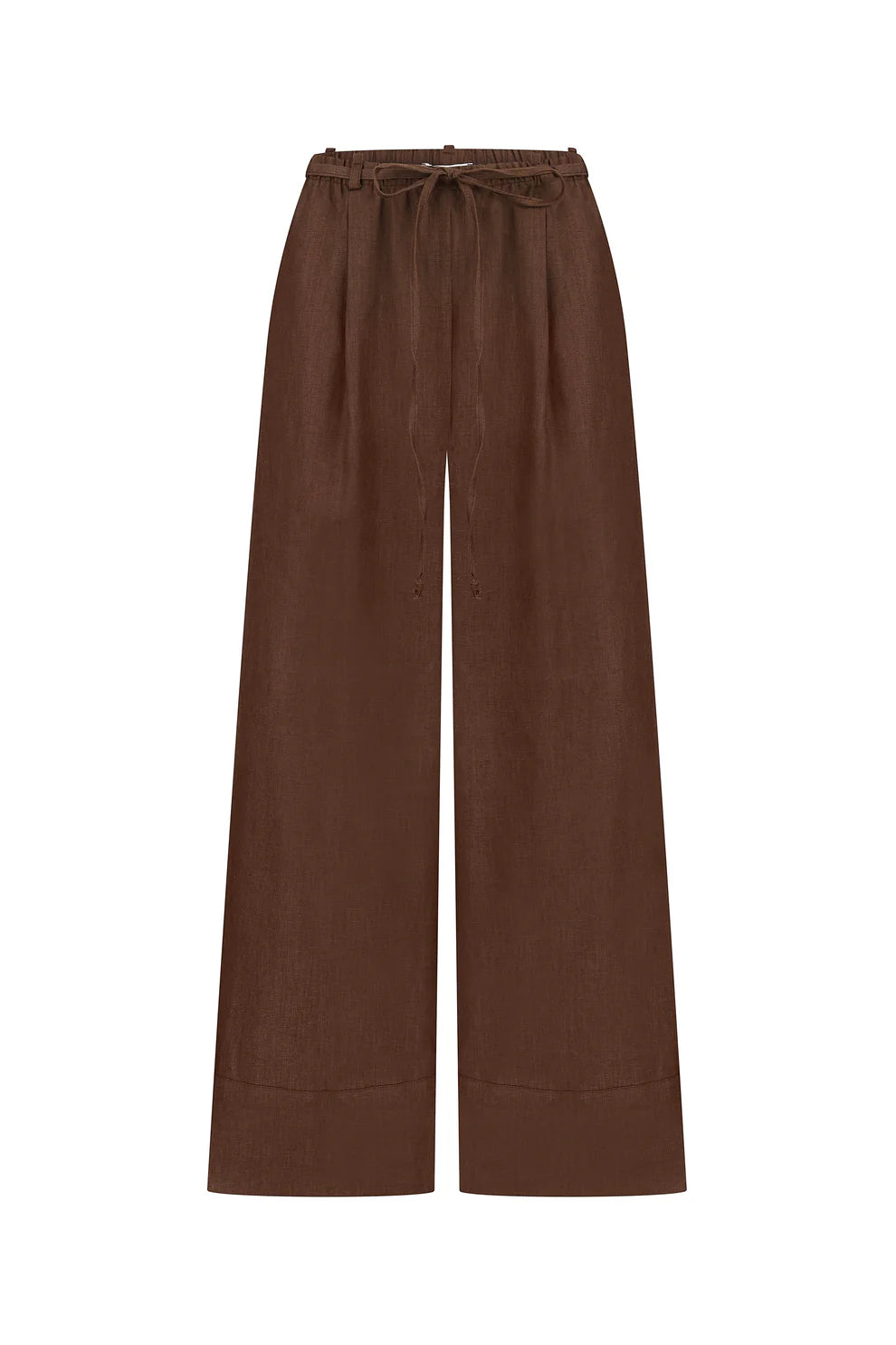 Brown linen palazzo pants