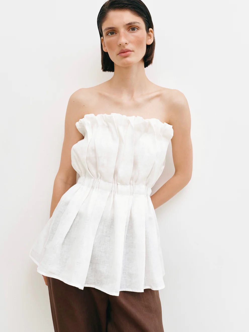 Top - puff bandeau milky