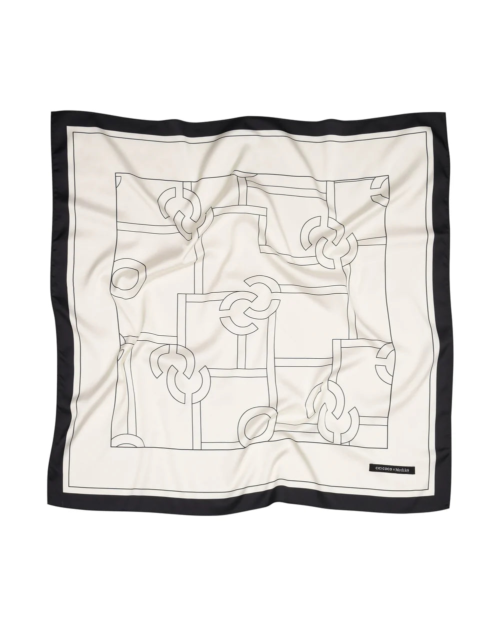 Satin scarf with CICI COCO print
