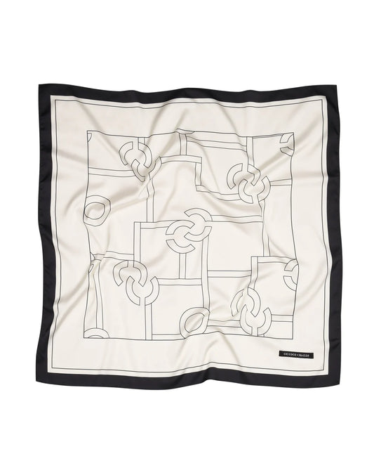 Satin scarf with CICI COCO print